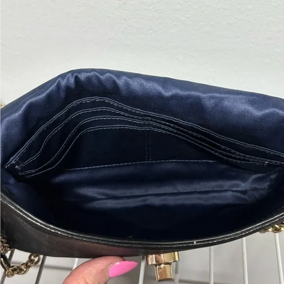 Coach Black and Gold Crossbody Bag with Chain Strap - Picture 4 of 7